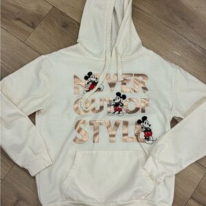 Disney Mickey Mouse Hoodie Sweatshirt Never Out of Style Size Medium Juniors